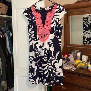 Lilly Pulitzer dress navy pink & white